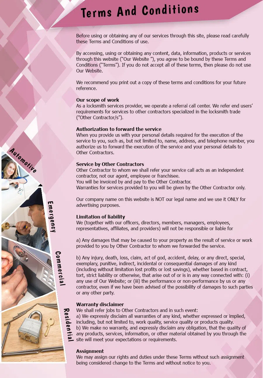 Dallas Affordable Locksmith, Dallas, TX 214-932-0714 - terms-and-condition-n-59m